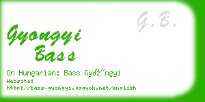 gyongyi bass business card